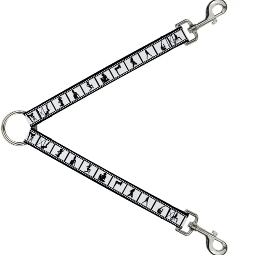 Dog Leash Splitter - Girls Posing Film Strip White/Black