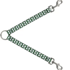 Dog Leash Splitter - Golf Balls Green/White