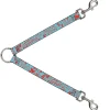 Dog Leash Splitter - GRATEFUL OPTIMISM BE KIND Icons Collage Blue/Red