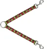 Dog Leash Splitter - Green & Red Dragons Smoking Gray
