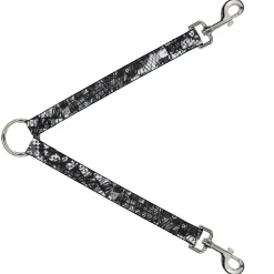 Dog Leash Splitter - Grunge Gears Black/White
