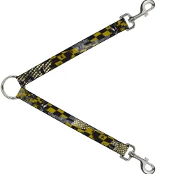 Dog Leash Splitter - Grunge Checker Flag Green