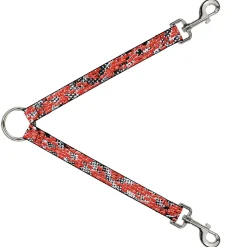 Dog Leash Splitter - Grunge Bricks Orange