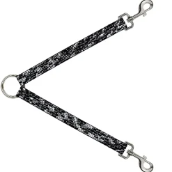 Dog Leash Splitter - Grunge Bricks Black/White