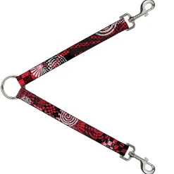 Dog Leash Splitter - Grunge Chaos Red