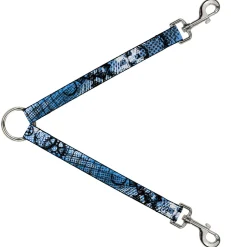 Dog Leash Splitter - Grunge Gears Blue