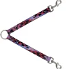 Dog Leash Splitter - Grunge Checker Flag Blue/Red