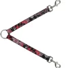 Dog Leash Splitter - Grunge Checker Flag Red