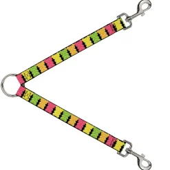 Dog Leash Splitter - Gummy Bears Cartoon Black/Red/Yellow/Green