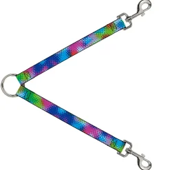 Dog Leash Splitter - Halftone Dots Light Blue/Blues/Greens/Pinks
