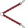 Dog Leash Splitter - Hand Heart Silhouette Ombre Purples/Orange/Pinks