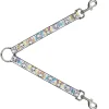 Dog Leash Splitter - Happy/Sad Bunnies & Stars White/Pastel