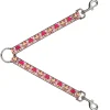 Dog Leash Splitter - Happy Cupcakes Buffalo Plaid White/Pink