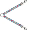 Dog Leash Splitter - Happy Cupcakes Buffalo Plaid White/Blue