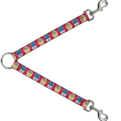 Dog Leash Splitter - Happy Cupcakes/Dots Pink/Green