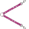 Dog Leash Splitter - Hibiscus Collage White/Pinks
