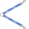 Dog Leash Splitter - Hibiscus Blue/White