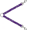 Dog Leash Splitter - Hibiscus Collage Purple Shades