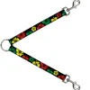 Dog Leash Splitter - Hibiscus C/U Black/Green/Yellow/Red