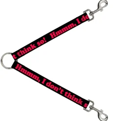 Dog Leash Splitter - HMMM, I DON'T THINK SO! Black/Pink