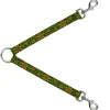 Dog Leash Splitter - Holiday Holly Green/Gold/Red
