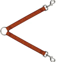 Dog Leash Splitter - Holiday Trim Swirls Red/Gold