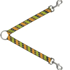 Dog Leash Splitter - Honeycomb Greens/Orange