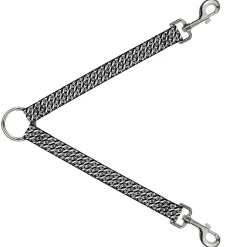 Dog Leash Splitter - Houndstooth Star Black/White