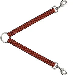 Dog Leash Splitter - Houndstooth Orange/Blue
