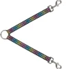 Dog Leash Splitter - Houndstooth Black/Rainbow