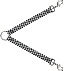 Dog Leash Splitter - Houndstooth Black/White