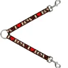 Dog Leash Splitter - I Heart BOYS Black/Cherries
