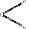 Dog Leash Splitter - I "Heart" ZOMBIES Bloody Splatter Black/White/Red