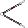 Dog Leash Splitter - I "HEART" MILFS Black/White/Red