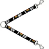 Dog Leash Splitter - I "HEART BRIDGE" SF Black/White/Rainbow