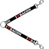 Dog Leash Splitter - I "HEART" BACON Black/White/Red
