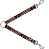 Dog Leash Splitter - I "Heart" BACON Black/Bacon
