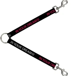 Dog Leash Splitter - IN YOUR DREAMS! Black/White/Pink