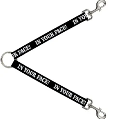 Dog Leash Splitter - IN YOUR FACE Black/White