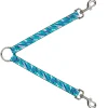 Dog Leash Splitter - Jazzy Wave Scribble White Teal Purple
