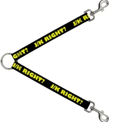 Dog Leash Splitter - J/K RIGHT? Black/Yellow