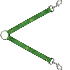 Dog Leash Splitter - KISS ME, I'M IRISH! Clovers/Kisses Greens/Black