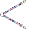 Dog Leash Splitter - Leopard White/Pinks/Blues/Black