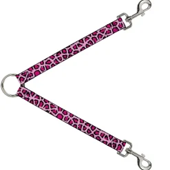 Dog Leash Splitter - Leopard C/U Pink
