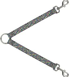 Dog Leash Splitter - Leopard White/Multi Color