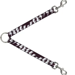Dog Leash Splitter - Lightning Bolts Sketch Plum/White