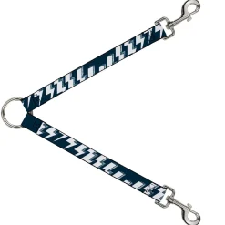 Dog Leash Splitter - Lightning Bolts Sketch Navy/White