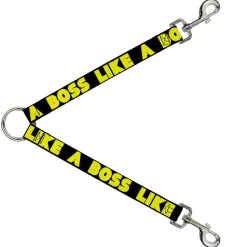 Dog Leash Splitter - LIKE A BOSS Black/Yellow