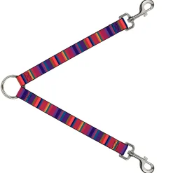 Dog Leash Splitter - Lines Reds/Purples