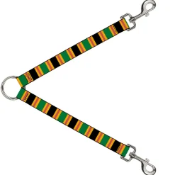 Dog Leash Splitter - Lines Black/Gold/Pink/Green